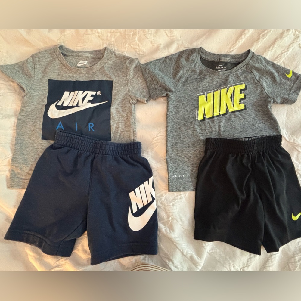 (2) 3T Nike matching sets of shirts and shirts dry-fit